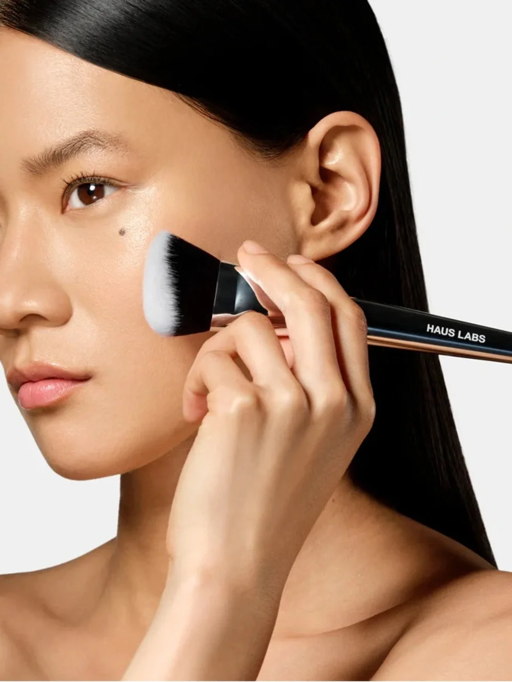 Haus Labs By Lady Gaga Silver & Black Angled Foundation Brush